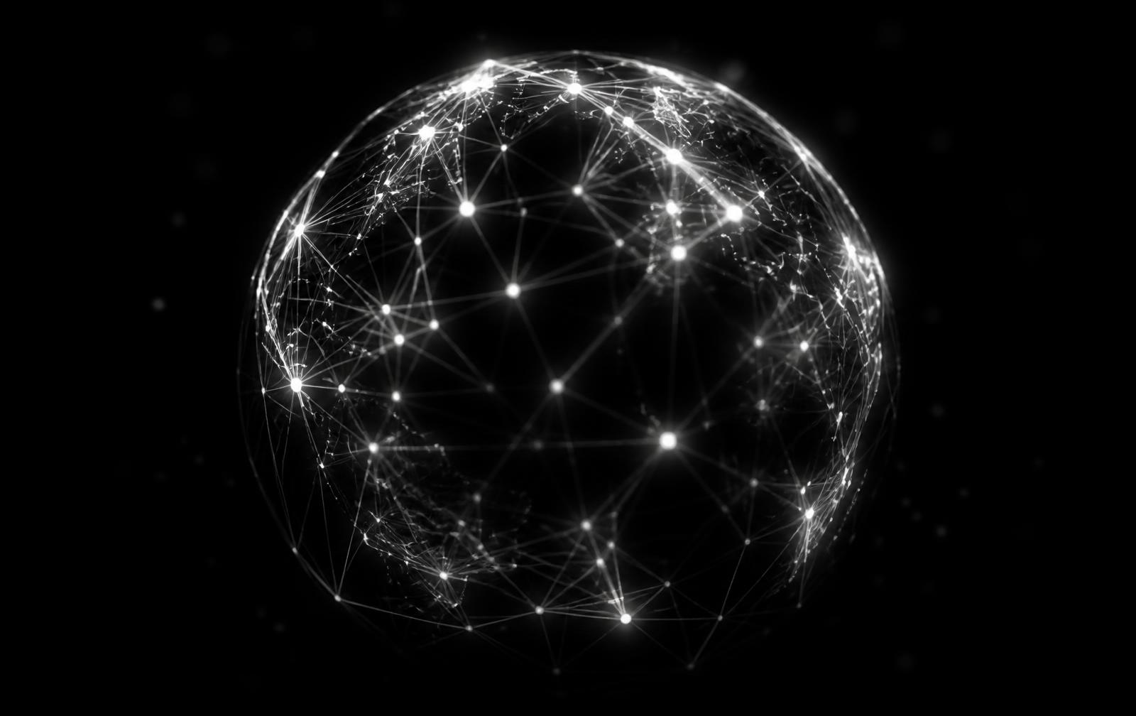 Global network of connected AI agent nodes